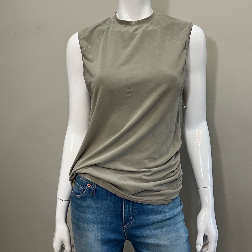 SKIMS Olive Sleeveless Draped Tank Top High Neck Size L